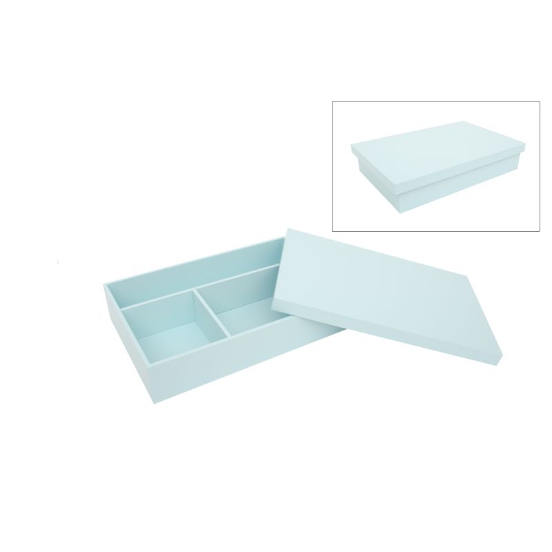 CAIXA P/ BATIZADO LACADA 38X25X7.5CM AZUL BEBE