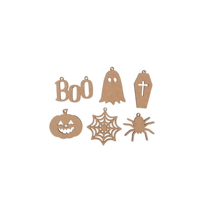 SET 12 APLICAÇÕES HALLOWEEN 8X0.3CM MDF