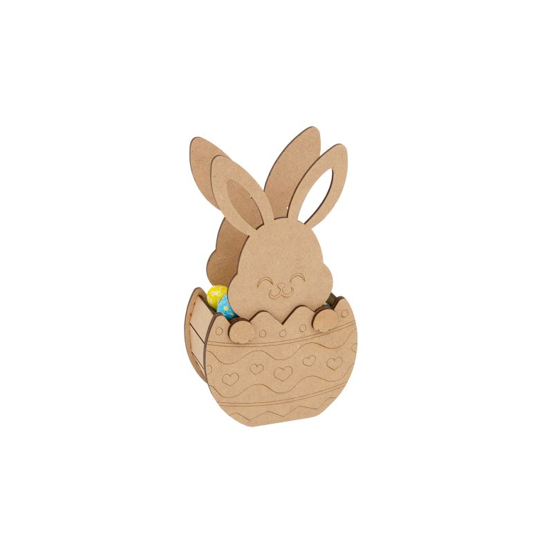 KIT CESTO COELHO 11X5.5X19X0.3CM MDF