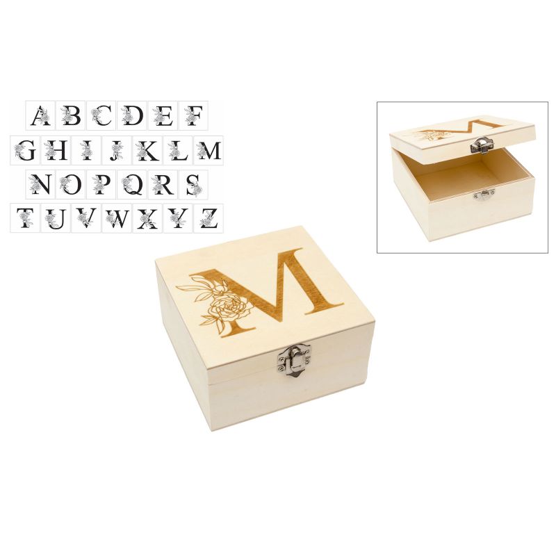 CAIXA COM LETRA PERSONALIZAVEL 13X13X7CM