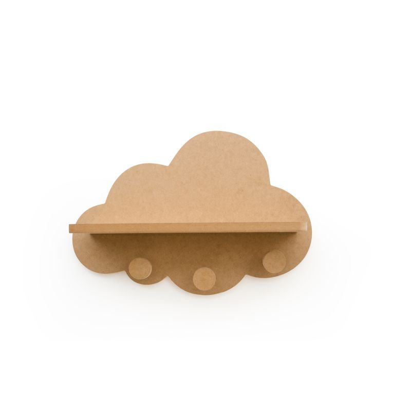 NUVEM 40X27X1.2CM C/PRATELEIRA 34.5X10X1.2CM MDF