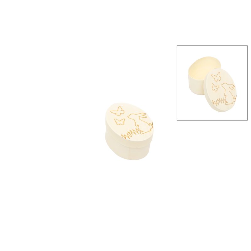 SET 6 CAIXAS BALSA OVAIS COELHO 8X6X4CM