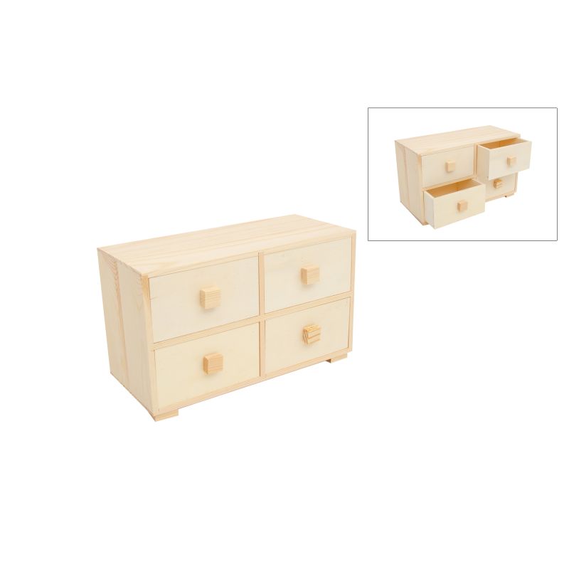 CAIXA 4 GAVETAS 29.8X13X17CM