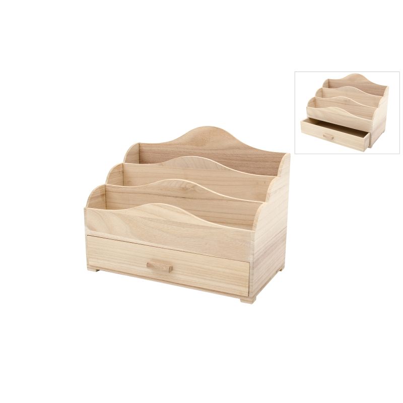 CAIXA 3 DIV. C/GAVETA 31X17.5X25CM