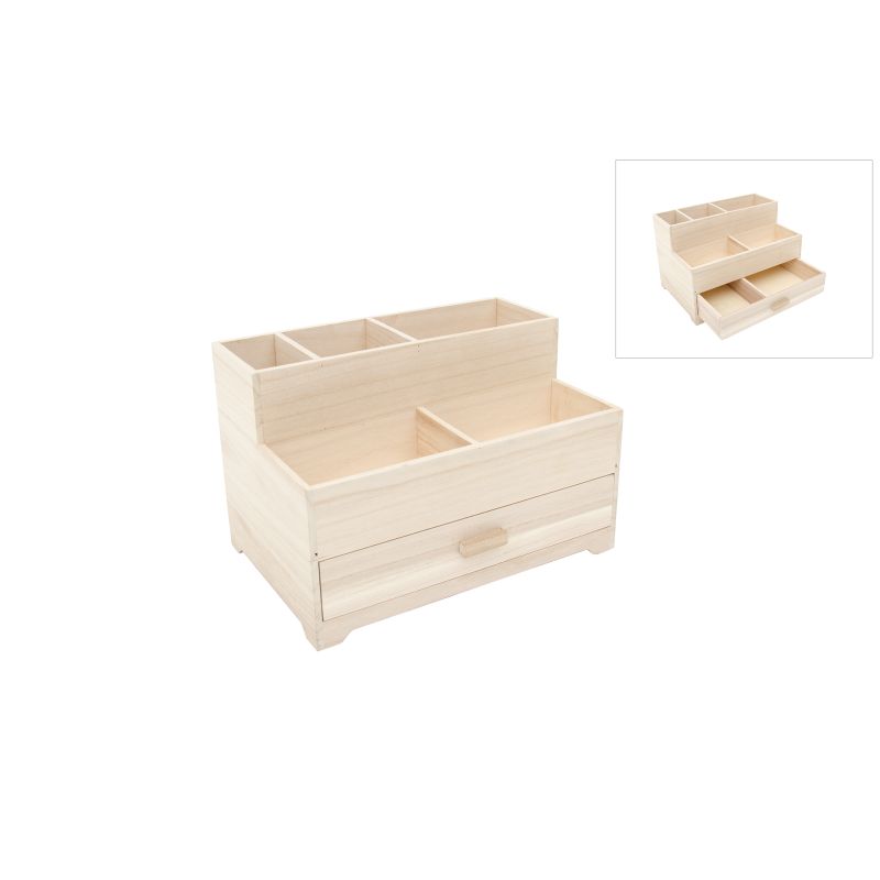 CAIXA C/DIVISORIAS E GAVETA 30X20X19.5CM