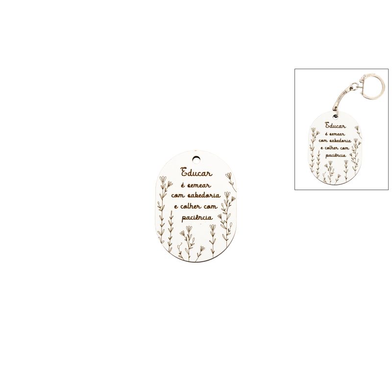 SET 12 LEMBRANÇAS Educar é semear 4.3X6X0.3CM MDF BRANCO