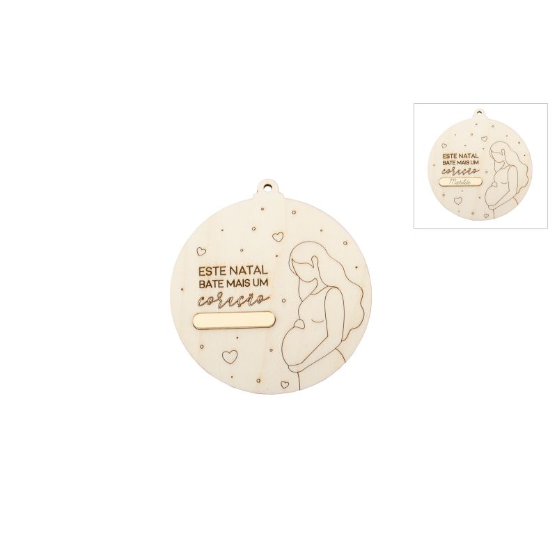 SET 4 BOLAS GRÁVIDA D.10X0.3CM CHOUPO C/ACRILICO DOURADO