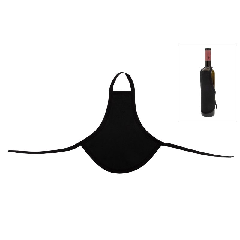 AVENTAL VINHO 21X26.5CM TECIDO PRETO