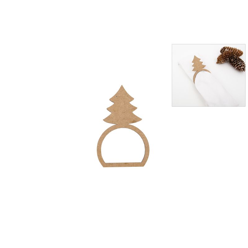 SET 12 ARGOLAS GUARDANAPO COM ÁRVORE 6X9.4X0.3CM MDF