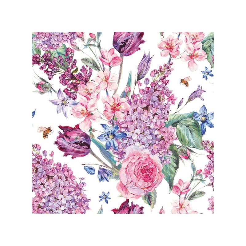 Guardanapo Flower Composition White 30x30cm