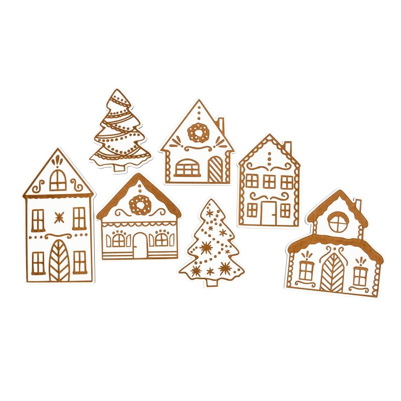 SET 7 CASAS + ARVORES 13.5-21X0.3CM MDF BRANCO