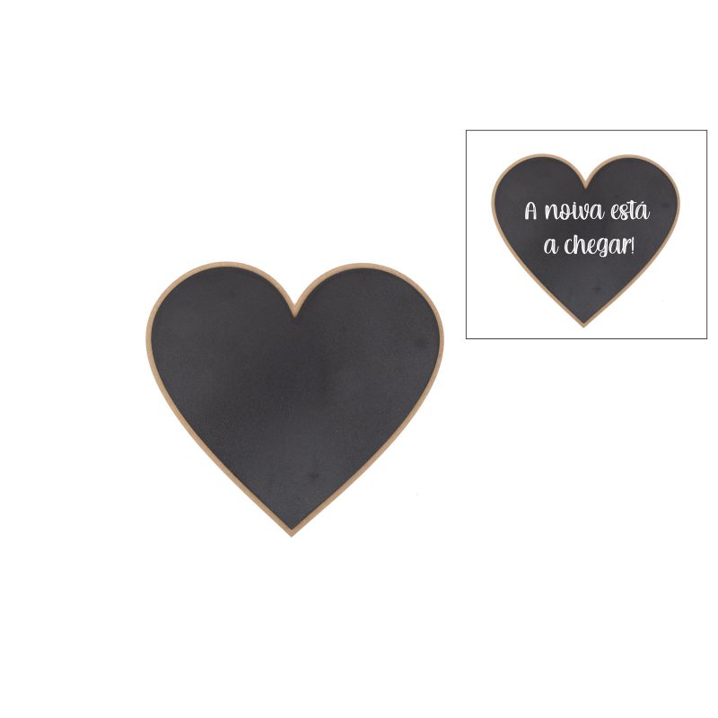 PLACA CORAÇÃO COM ARDOSIA 25X23X0.3CM