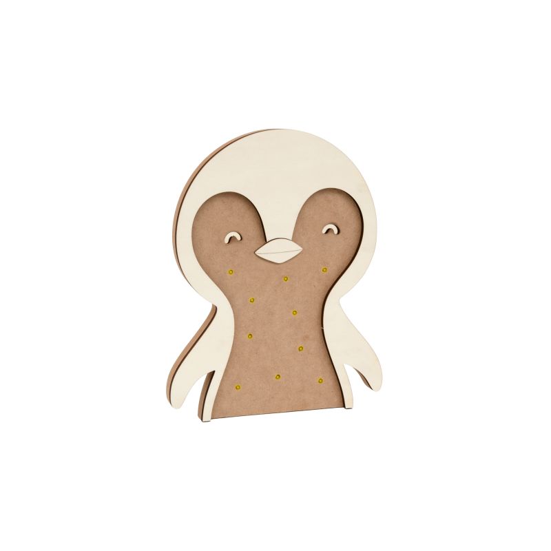 PINGUIM C/LED 23.5X30X1.6CM MDF