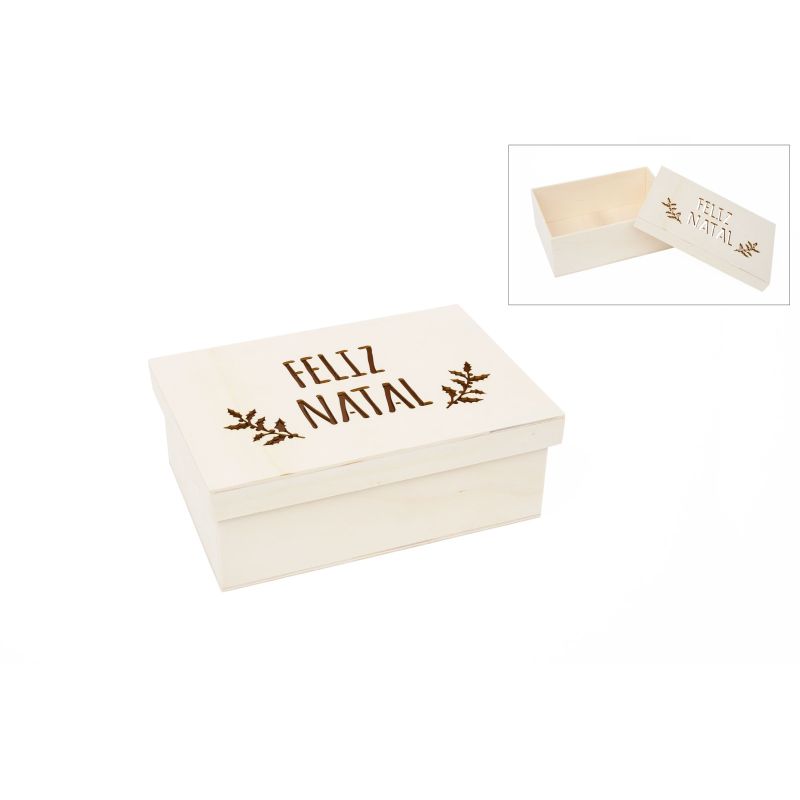CAIXA FELIZ NATAL 22X15X8CM