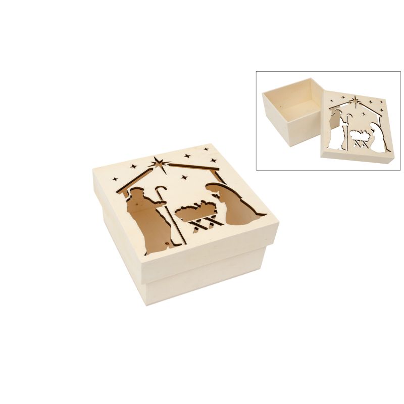 CAIXA C/RECORTE PRESEPIO 16X16X8CM