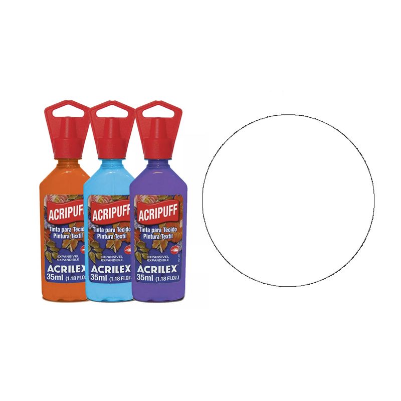 TINTA TECIDO 35ML ACRIPUFF BRANCO 04812519 ACRILEX 