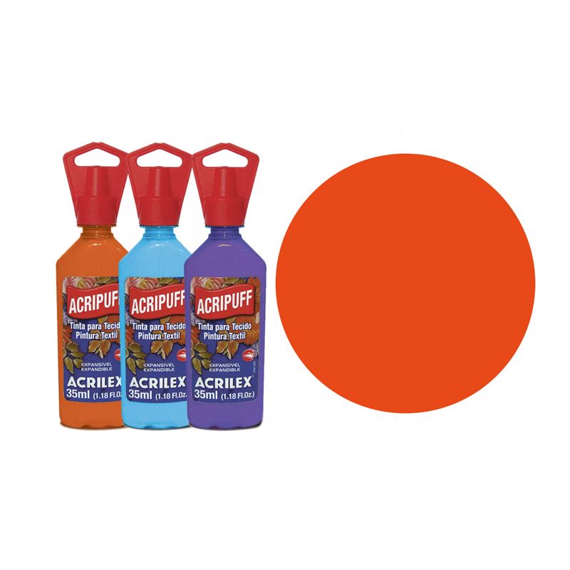 TINTA TECIDO 35ML ACRIPUFF LARANJA 04812517 ACRILEX 