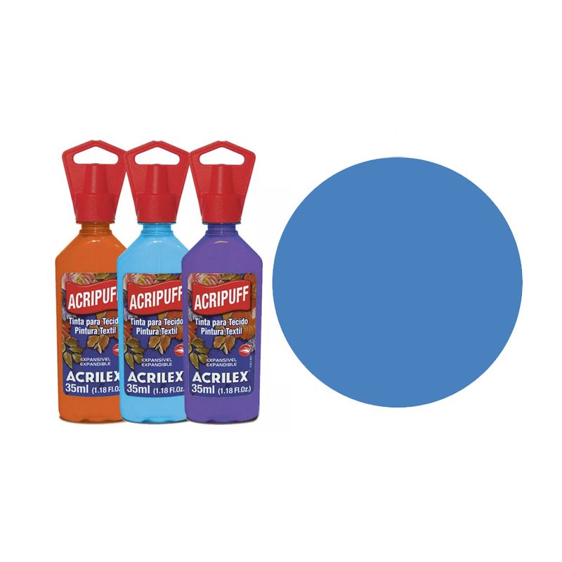 TINTA TECIDO 35ML ACRIPUFF AZUL CELESTE 04812503 ACRILEX 