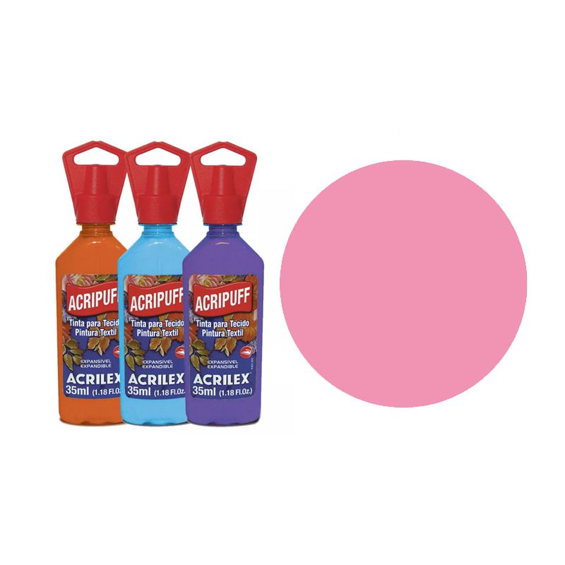 TINTA TECIDO 35ML ACRIPUFF ROSA 04812537 ACRILEX 