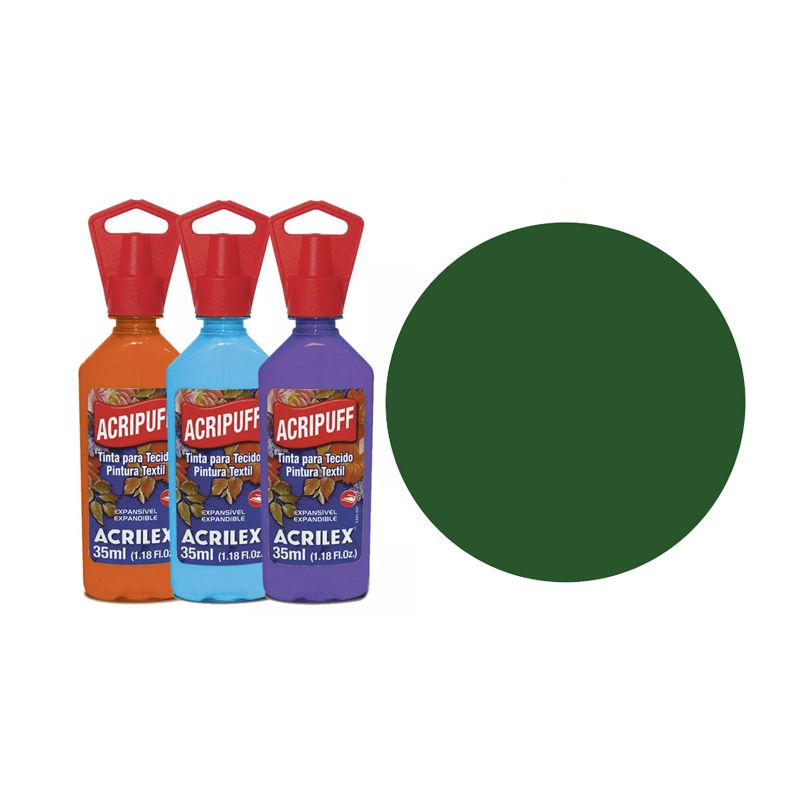TINTA TECIDO 35ML ACRIPUFF VERDE MUSGO 04812513 ACRILEX 
