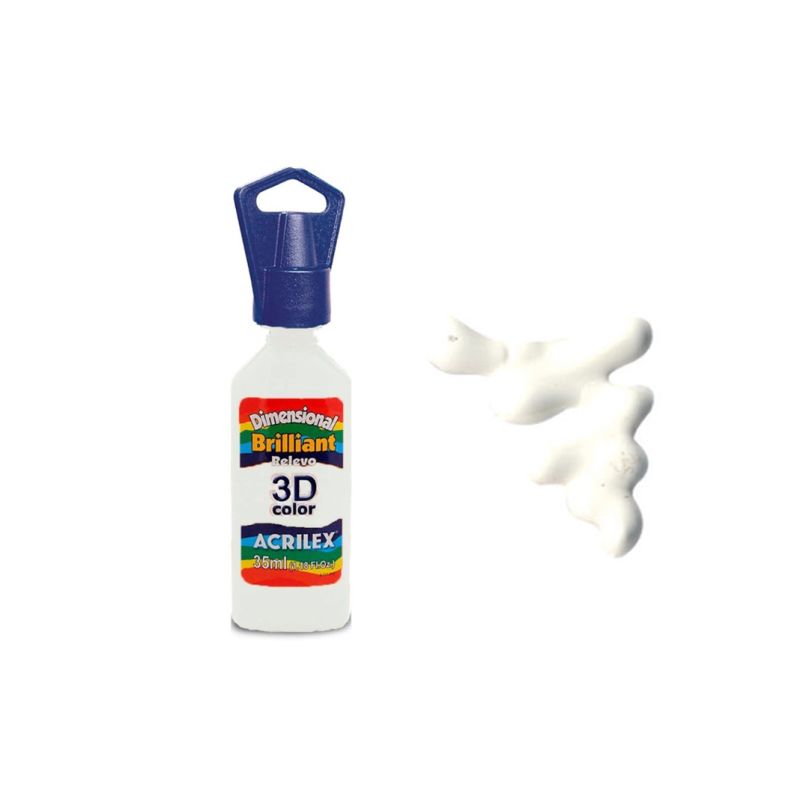 DIMENSIONAL RELEVO 3D BRILH. 35ML BRANCO 12112519 ACRILEX 