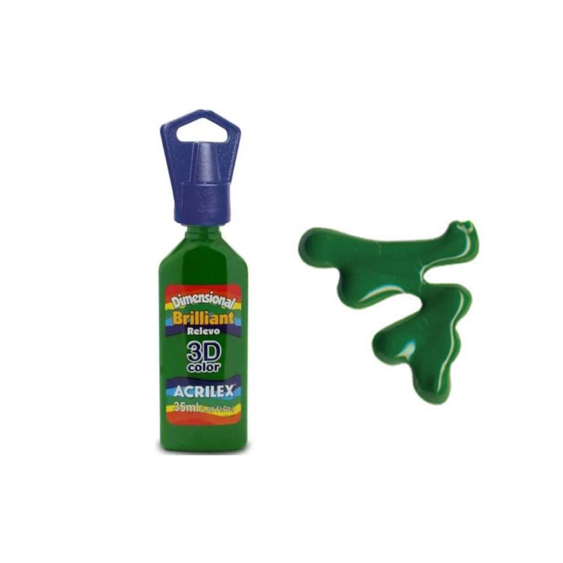 DIMENS. RELEVO 3D BRILH. 35ML VERDE MUSGO 12112513 ACRILEX 