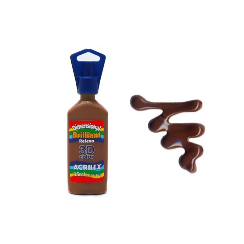 DIMENS. RELEVO 3D BRILH. 35ML MARRON 12112531 ACRILEX 