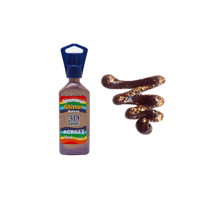 DIMENSIONAL RELEVO 3D GLITTER 35ML COBRE 12212203 ACRILEX 