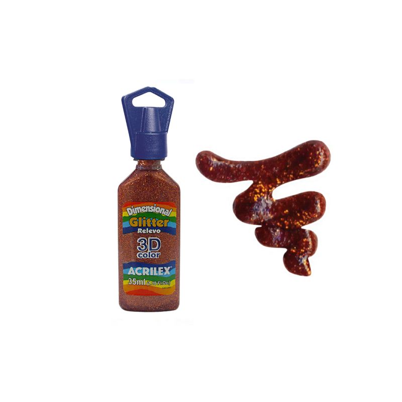 DIMENS. RELEVO 3D GLITTER 35ML FERRUGEM 12212216 ACRILEX 