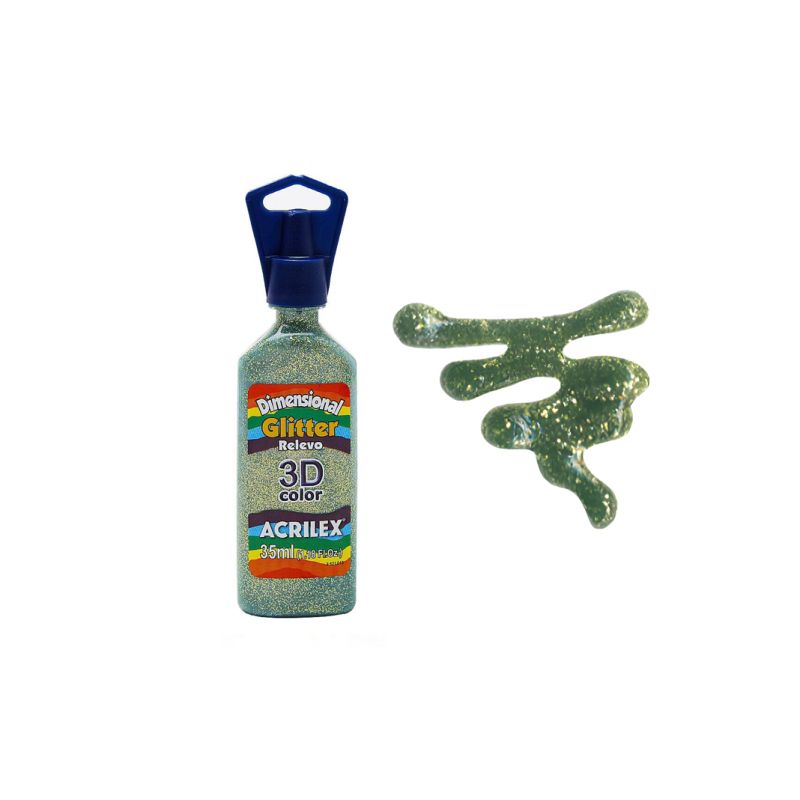 DIMENS. RELEVO 3D GLITTER 35ML VERDE CIT. 