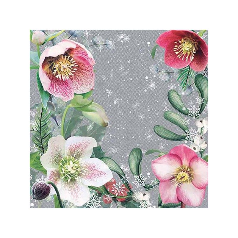 Guardanapo HELLEBORUS ORIENTALIS GREY 30x30cm