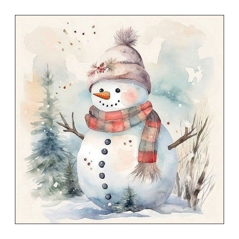 Guardanapo SNOWMAN IN NATURE 30x30cm