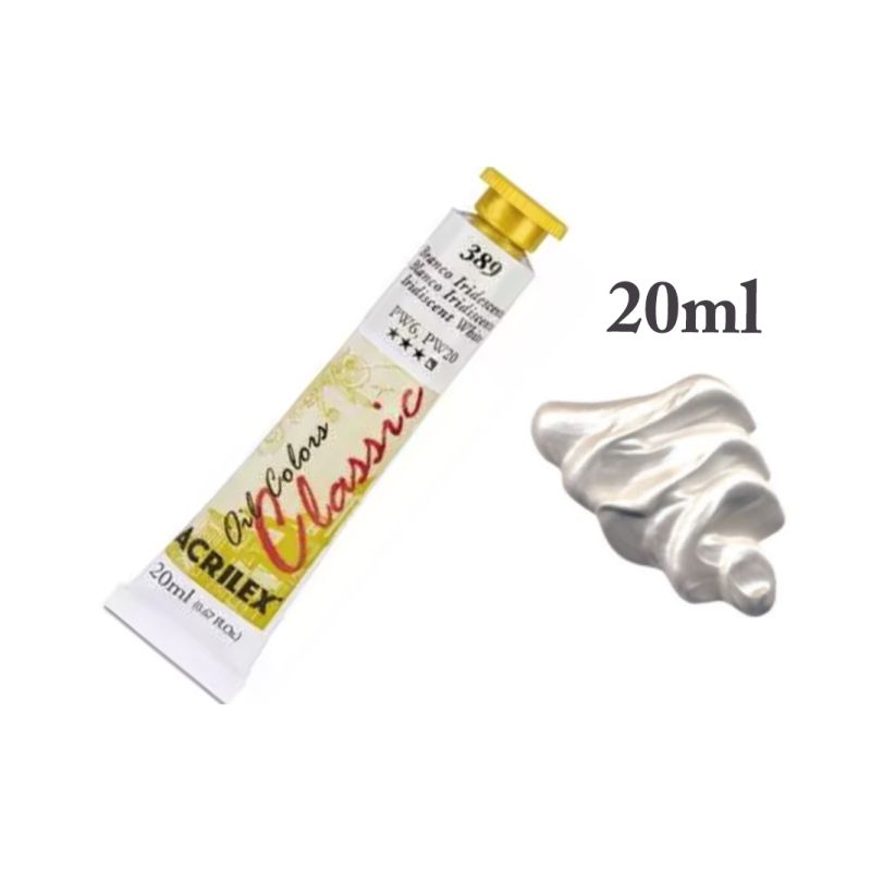 Tinta de Oleo Metal Branco Iridescente 