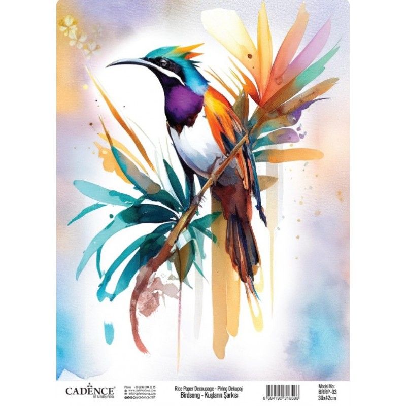 PAPEL ARROZ 30x42 CM CADENCE - BIRDSONG COLLECTION