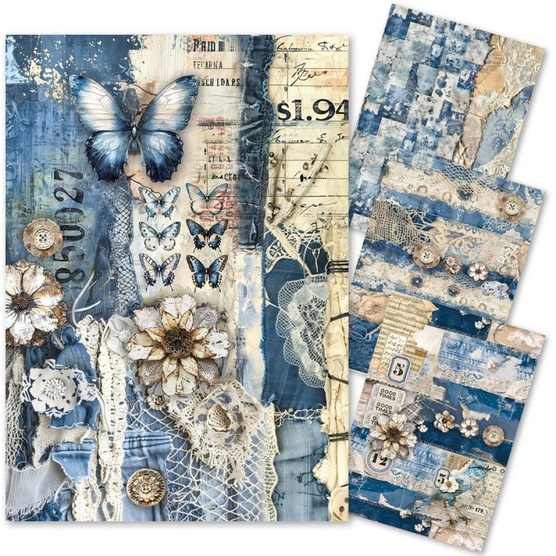 Mixed Media rice paper A4 Urban Blue Den