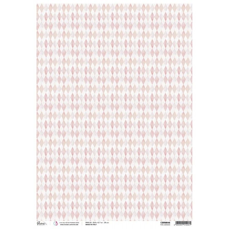 Rice Paper A3 Piuma Pink Lozenges