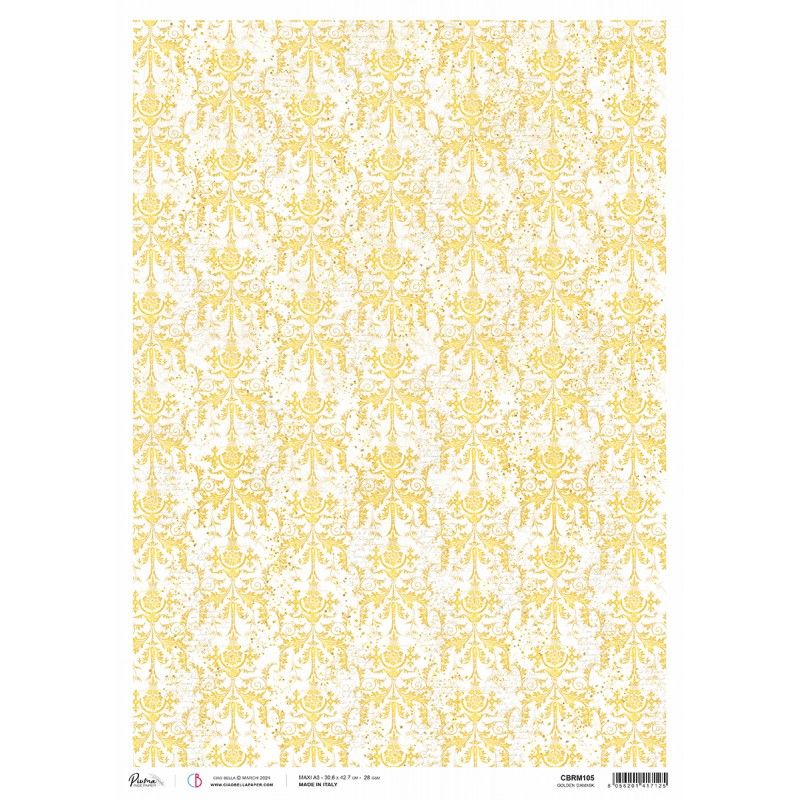 Rice Paper A3 Piuma Golden damask