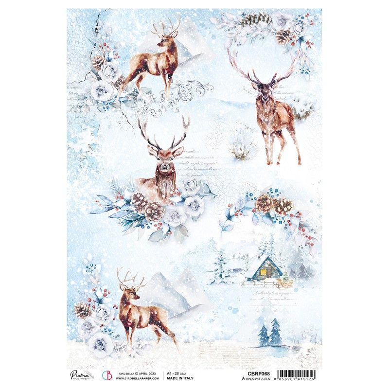 Rice Paper A4 Piuma A walk with a elk