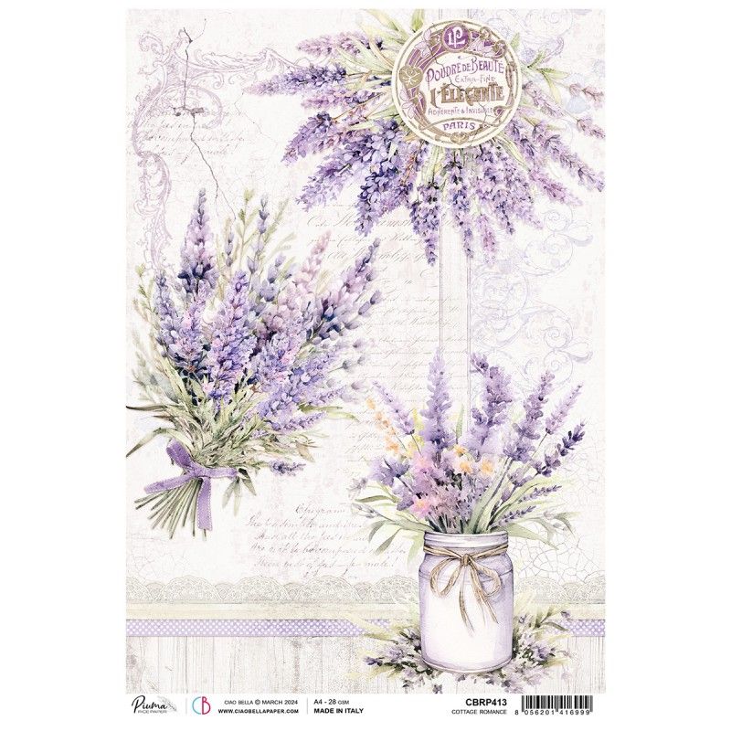Rice Paper A4 Piuma Cottage Romance