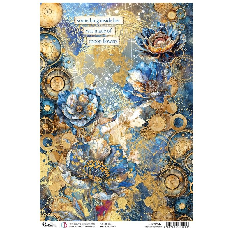 Rice Paper A4 Moon's flowers