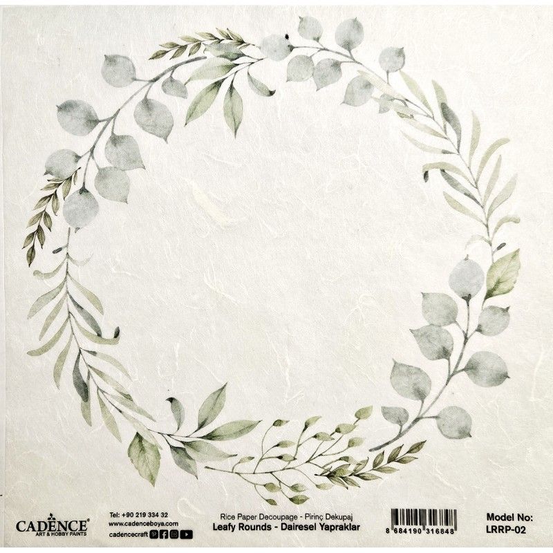 PAPEL ARROZ  30x30 CM CADENCE - Leafy Rounds