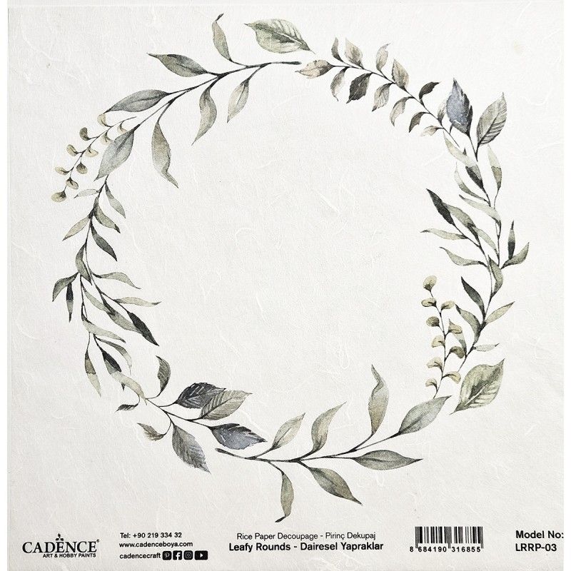 PAPEL ARROZ II 30x30 CM CADENCE - Leafy Rounds