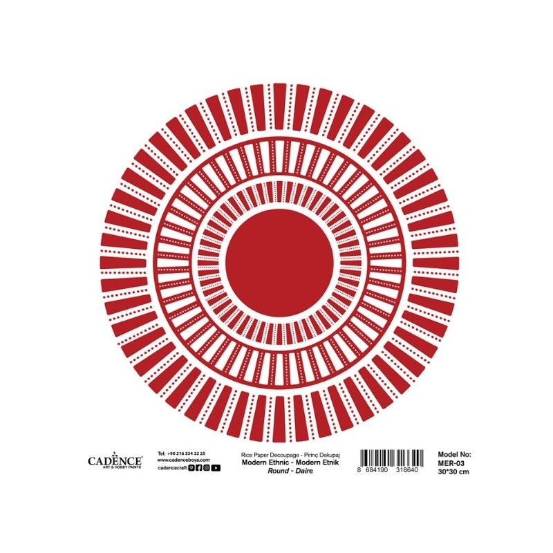 PAPEL ARROZ III 30x30 CM CADENCE - Modern Ethnic Round