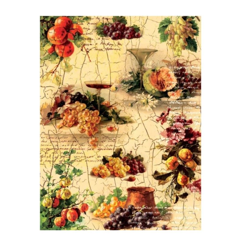Papel de Arroz BODEGÓN UVAS 30x41cm