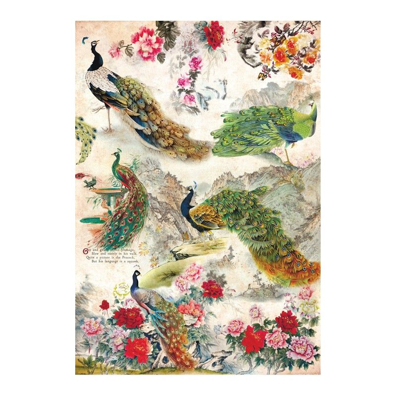 Papel de Arroz PAVO REAL 30x41cm