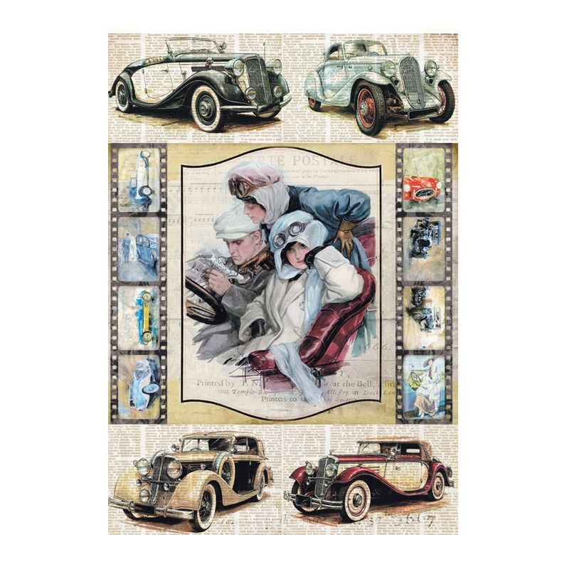 Papel de Arroz AUTOMÓVILES VINTAGE 30x41cm