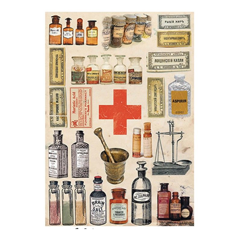 Papel de Arroz Botiquín Vintage 30x41cm