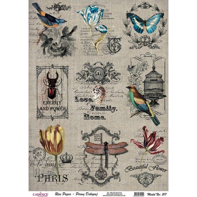 Papel de Arroz BEAUTIFUL FLOWER 30x41cm