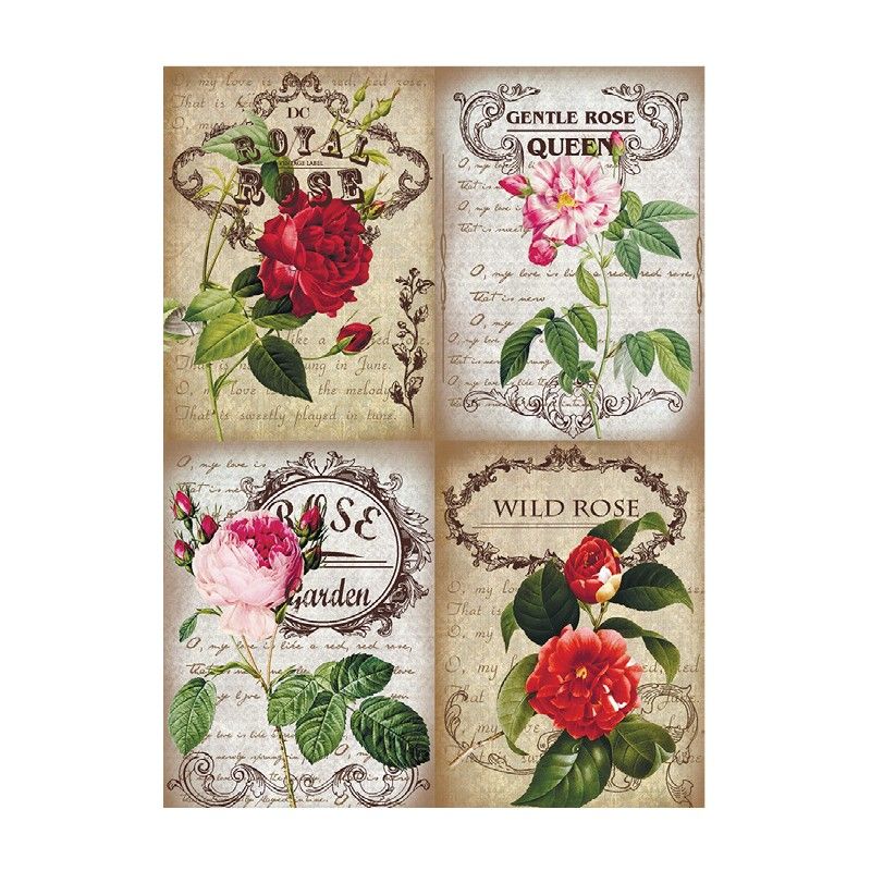 Papel de Arroz WILD ROSE 30x41cm