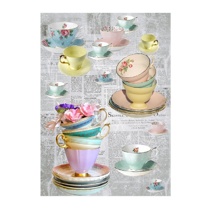 Papel de Arroz TAZAS DE TÉ 30x41cm